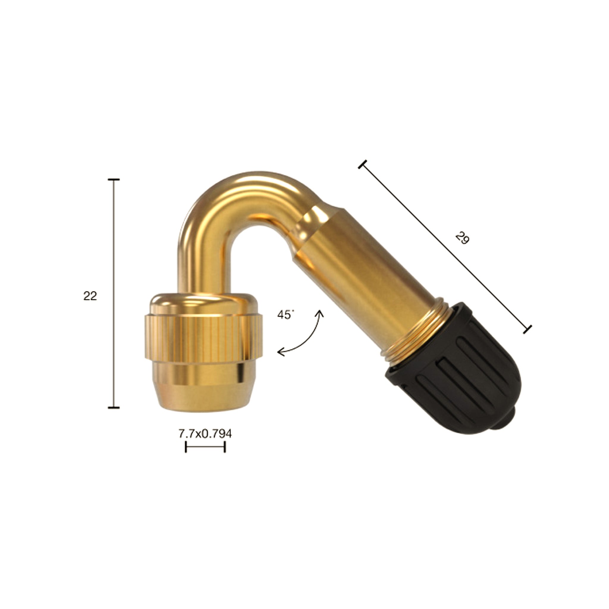 Prolunga 45° ottone