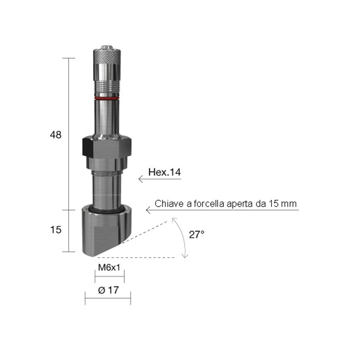 Valvola TPMS Autocarro 1353 per Cerchi Lega Speedline - Foro 9,7 mm