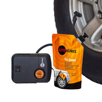 Kit Riparazione Pneumatici Auto TRK 500 con Compressore 12V e Sigillante - thumb