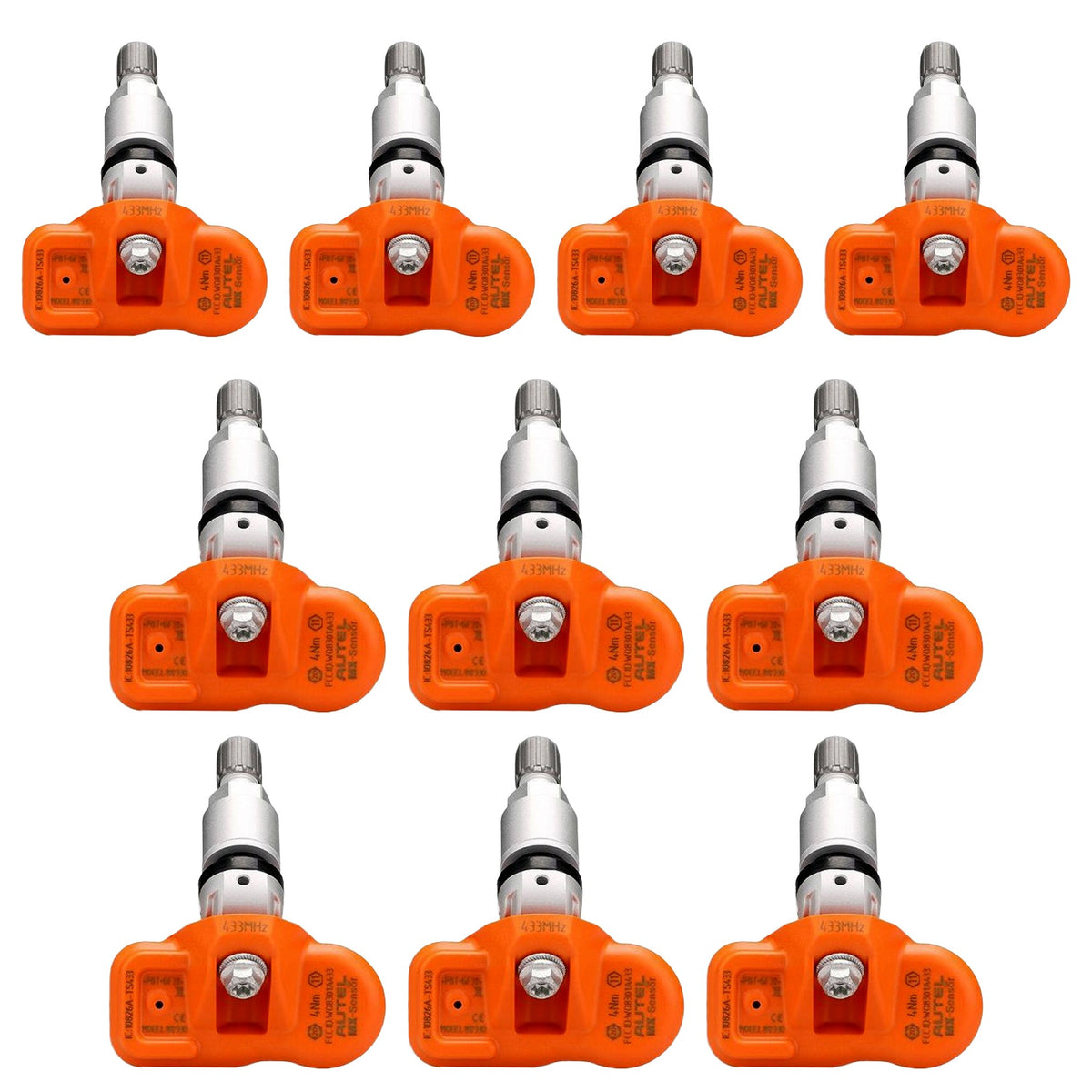 Kit 10 Sensori TPMS Valvola in Metallo - Autel MX-Sensor 433 MHz